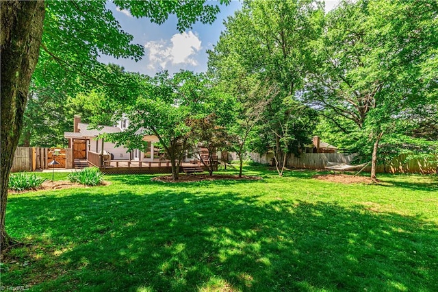 2014 Medhurst Dr, Greensboro, NC 27410 - view of yard featuring a wooden deck