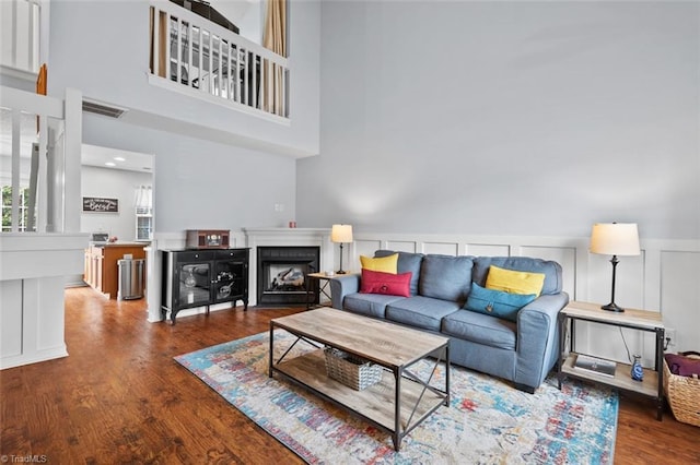 living room featuring hardwood / wood-style flooring