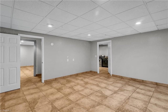 408 Camelot Dr, Salisbury, NC 28144 - unfurnished room with light tile patterned flooring, a drop ceiling, and recessed lighting