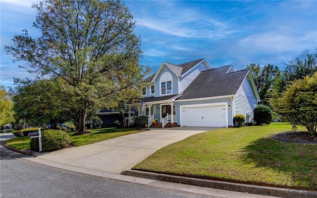 view of property featuring a front lawn