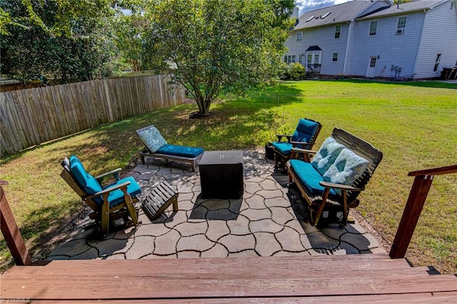 view of patio / terrace with an outdoor fire pit