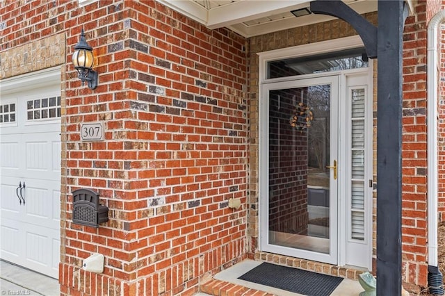 property entrance featuring a garage