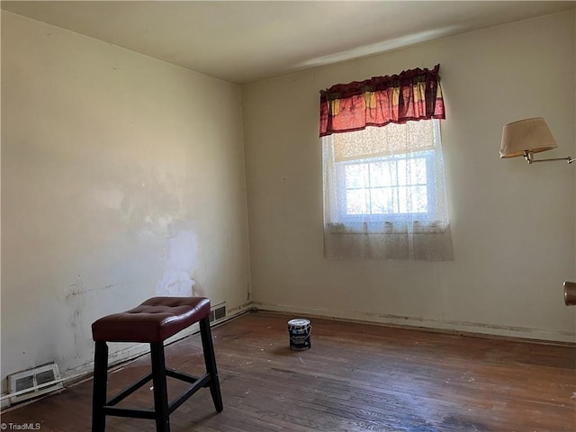 spare room featuring wood-type flooring