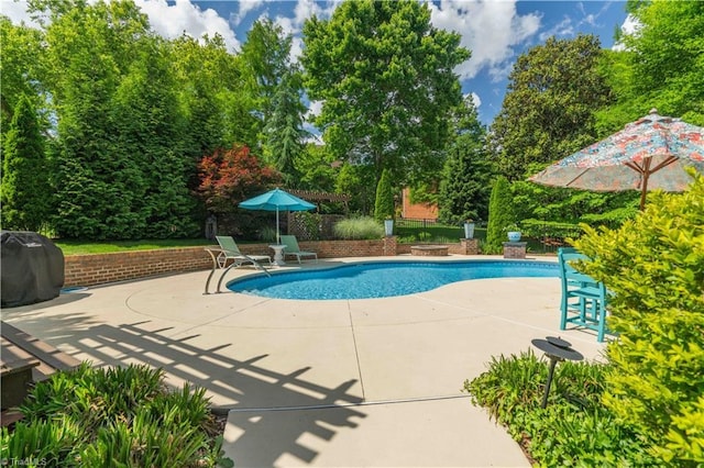 8116 Glengarriff Rd, Clemmons, NC 27012 - view of pool with a patio area, fence, and view of scattered trees