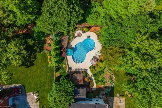 8116 Glengarriff Rd, Clemmons, NC 27012 - bird's eye view of a pool area