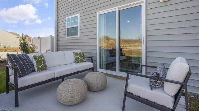 view of patio featuring an outdoor living space