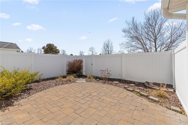 view of patio featuring a fenced backyard