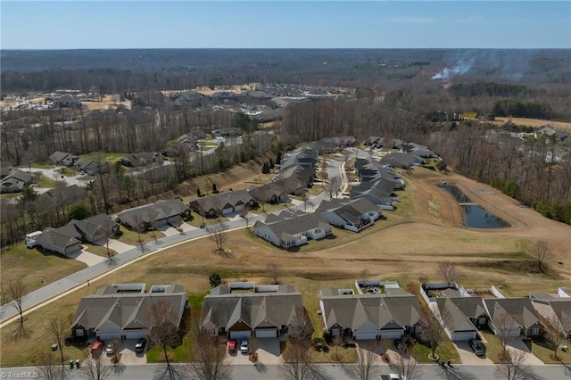 aerial view with a residential view