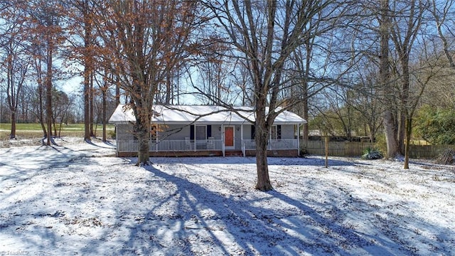 view of front of property with a porch