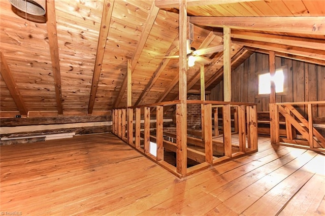 view of unfinished attic