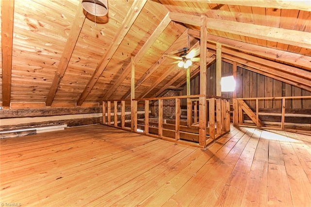 view of unfinished attic