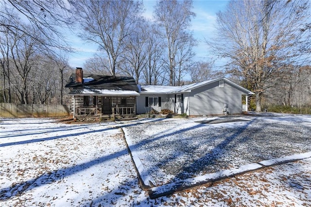 view of front of home with a porch