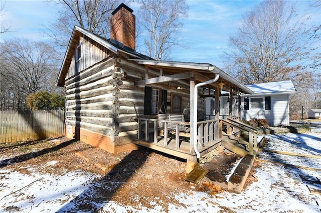 view of snowy exterior