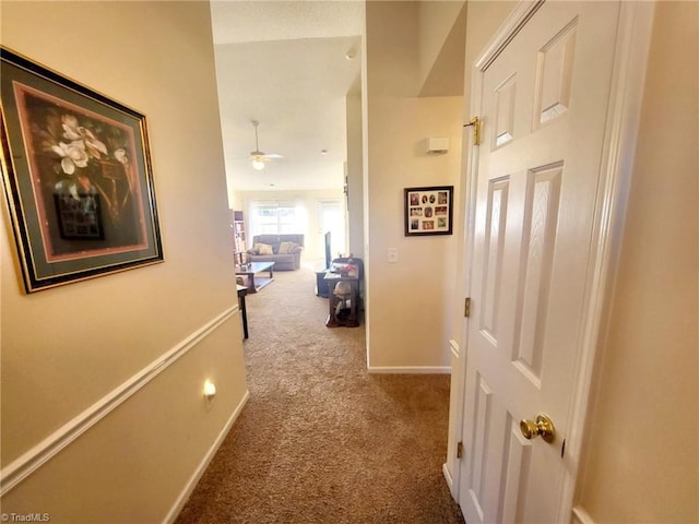 corridor with carpet floors