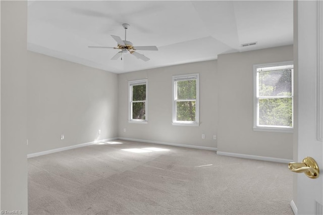 4507 Brandt Ridge Dr, Greensboro, NC 27455 - carpeted spare room with a ceiling fan, baseboards, and visible vents