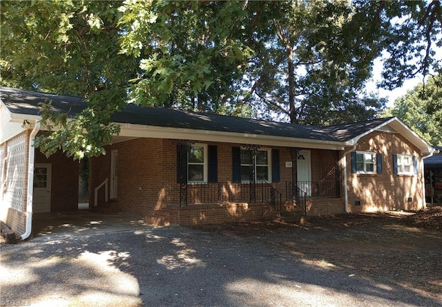 view of ranch-style house