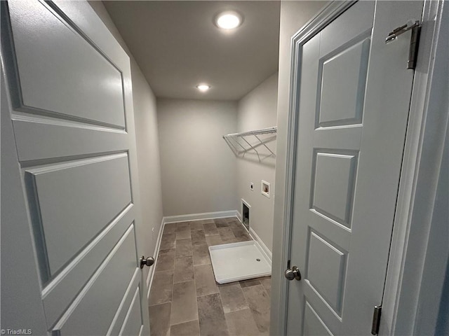 laundry room featuring electric dryer hookup and washer hookup