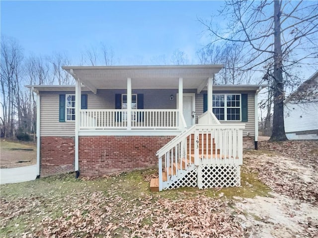 view of front of property with a porch