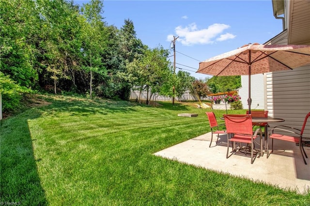 view of yard featuring a patio area