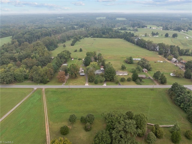 drone / aerial view with a rural view