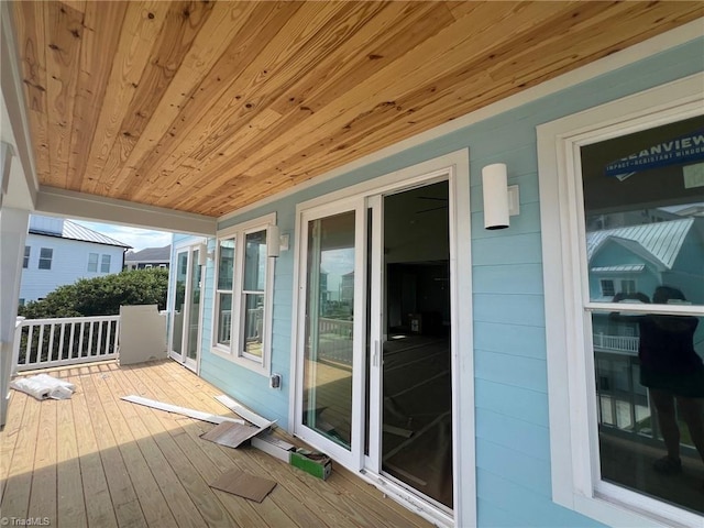 deck with covered porch