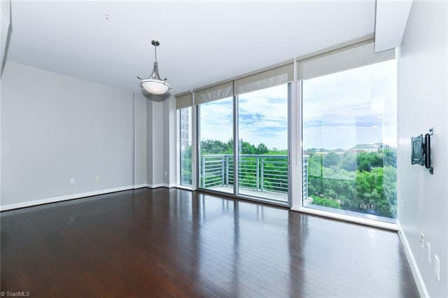 201 N Elm St Unit 310, Greensboro, NC 27401 - empty room with expansive windows, wood finished floors, and baseboards