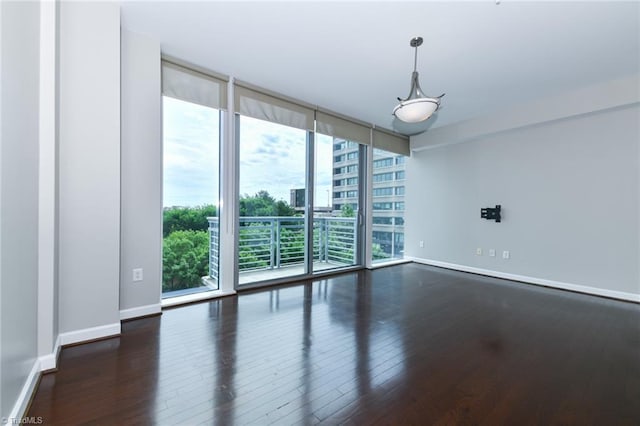 201 N Elm St Unit 310, Greensboro, NC 27401 - unfurnished room with expansive windows, hardwood / wood-style floors, and baseboards