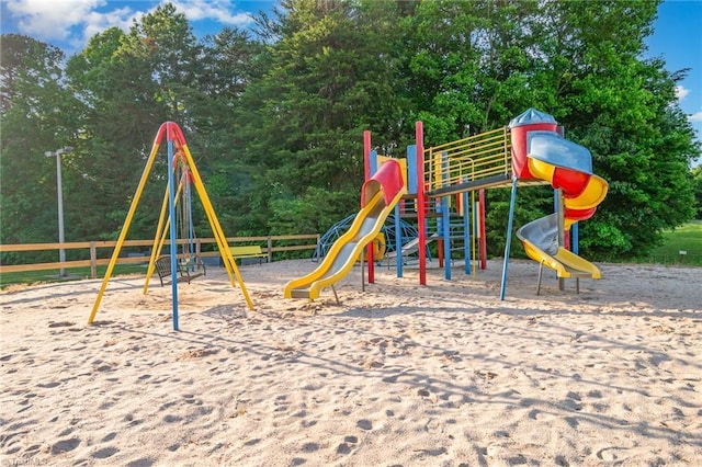 community play area with fence