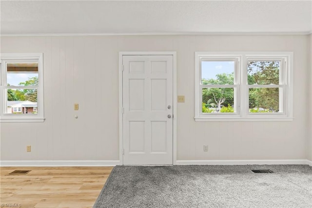 121 Jacklyn Ct, High Point, NC 27265 - foyer featuring baseboards, light wood-type flooring, and ornamental molding