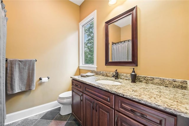 bathroom with toilet and vanity