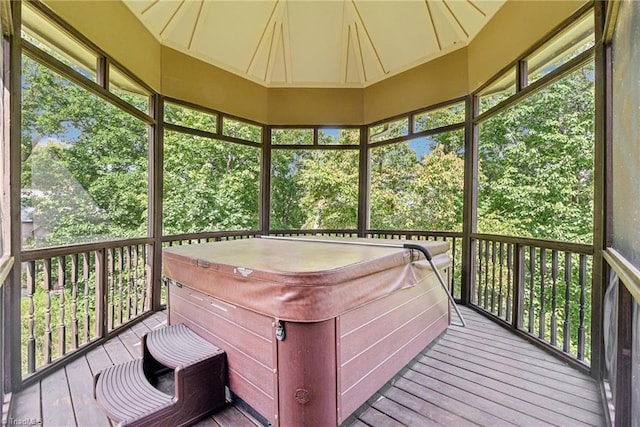 unfurnished sunroom featuring a wealth of natural light