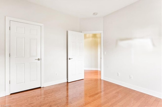 unfurnished bedroom featuring light hardwood / wood-style flooring