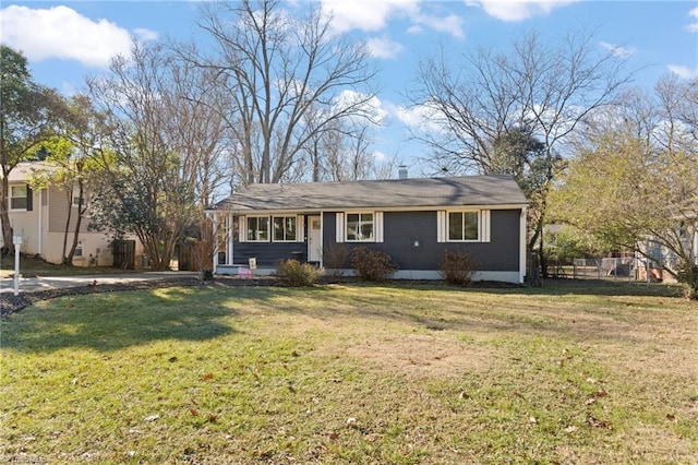 view of front of house with a front yard