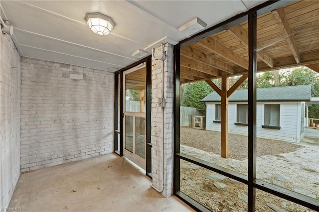 view of unfurnished sunroom