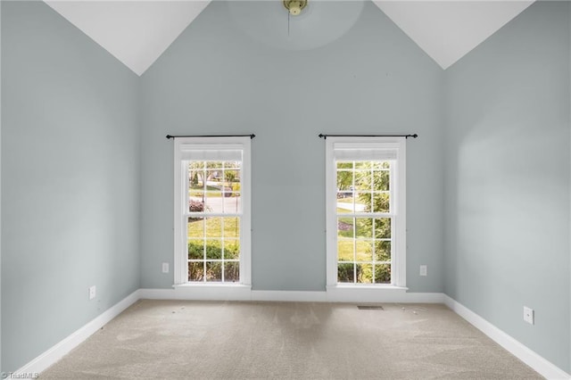 1905 Overshoot Ct, Greensboro, NC 27455 - carpeted spare room with high vaulted ceiling and healthy amount of natural light