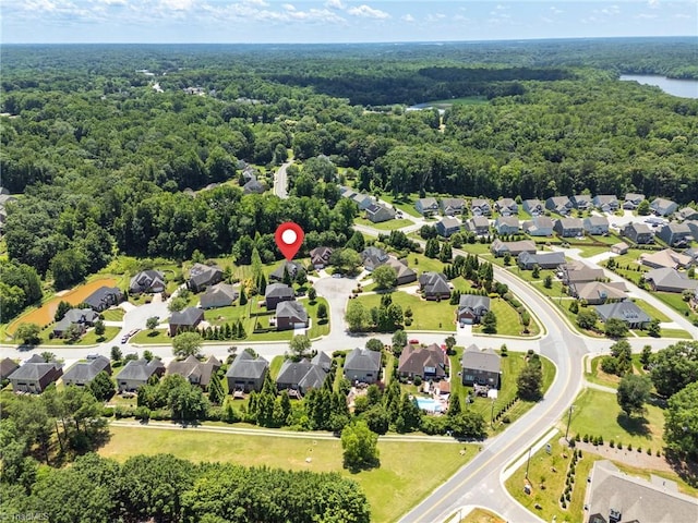 1905 Overshoot Ct, Greensboro, NC 27455 - aerial view of residential area with a heavily wooded area