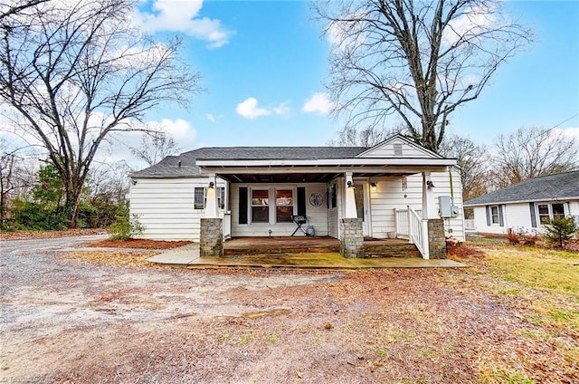 view of front of home featuring covered porch