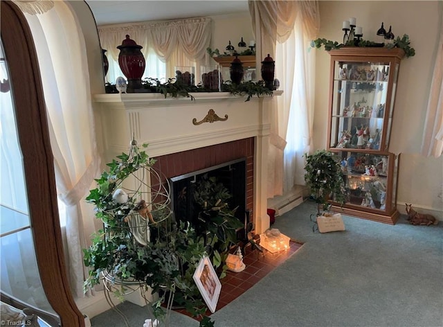 200 Trail Two, Burlington, NC 27215 - carpeted living area with a fireplace