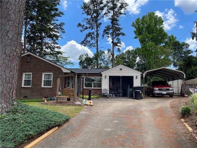 200 Trail Two, Burlington, NC 27215 - ranch-style house featuring brick siding, a carport, asphalt driveway, and crawl space