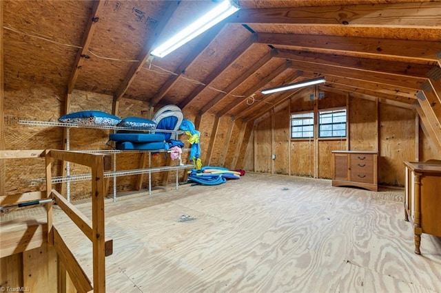 view of unfinished attic