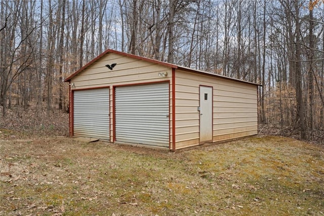 view of garage