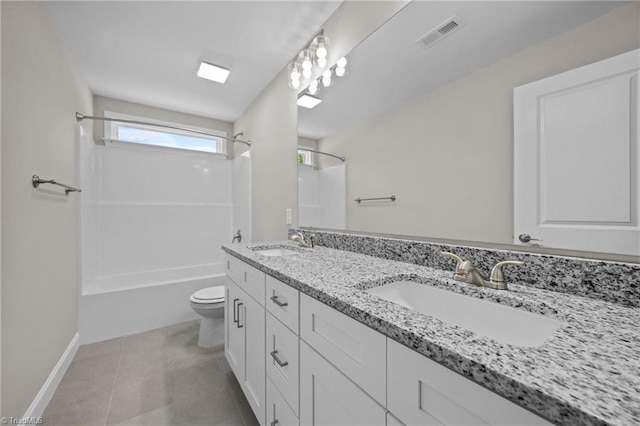 1337 Union Cross Rd, Kernersville, NC 27284 - full bath with double vanity, shower / bathtub combination, and tile patterned flooring