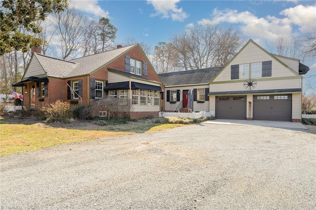 view of front property with a garage