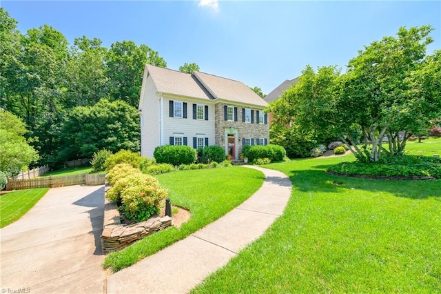 183 Scottsdale Dr, Advance, NC 27006 - colonial house featuring a front yard
