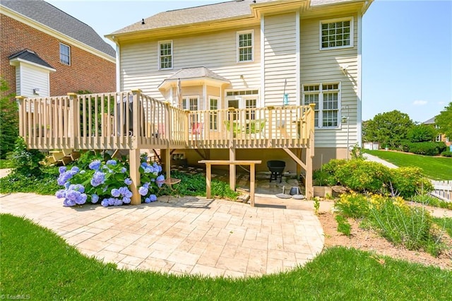 183 Scottsdale Dr, Advance, NC 27006 - rear view of house featuring a patio and a wooden deck