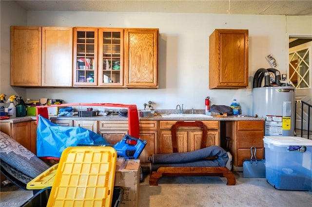 kitchen featuring sink and electric water heater