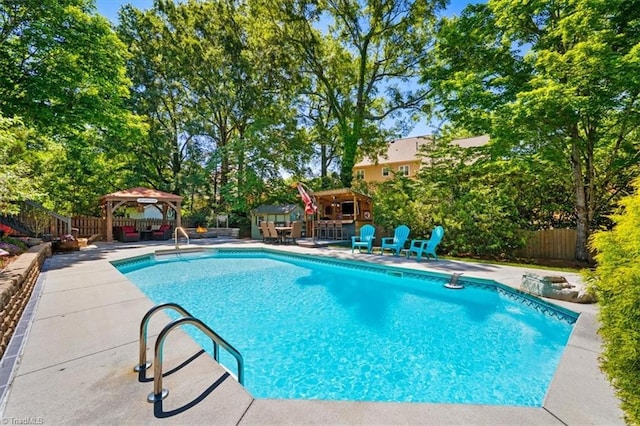 4802 Worchester Pl, Jamestown, NC 27282 - view of pool featuring a gazebo, a fenced backyard, and a patio