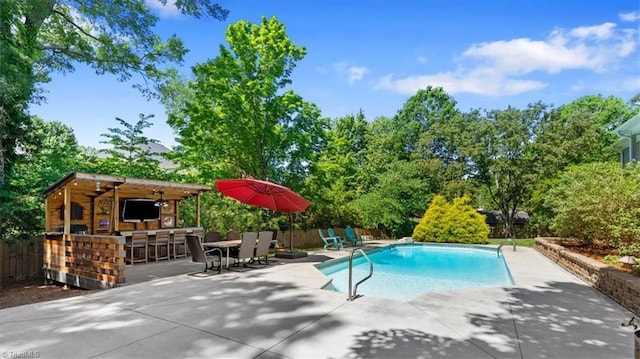4802 Worchester Pl, Jamestown, NC 27282 - swimming pool featuring fence and a patio