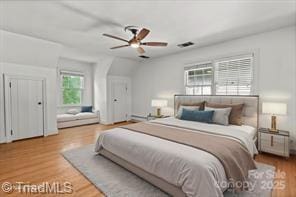 720 Ferndale Blvd, High Point, NC 27262 - bedroom featuring wood finished floors and ceiling fan