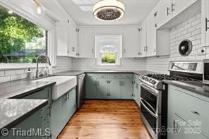 720 Ferndale Blvd, High Point, NC 27262 - kitchen featuring appliances with stainless steel finishes, tasteful backsplash, light wood finished floors, and a sink